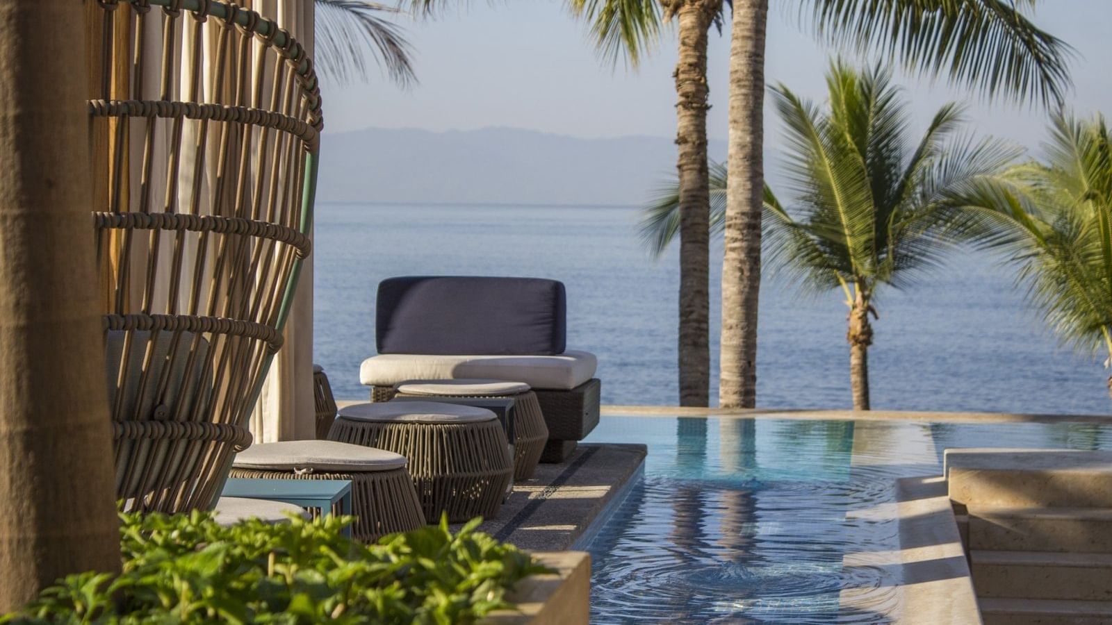 Lounge area by the poolside in Sonne club at FA Puerto Vallarta