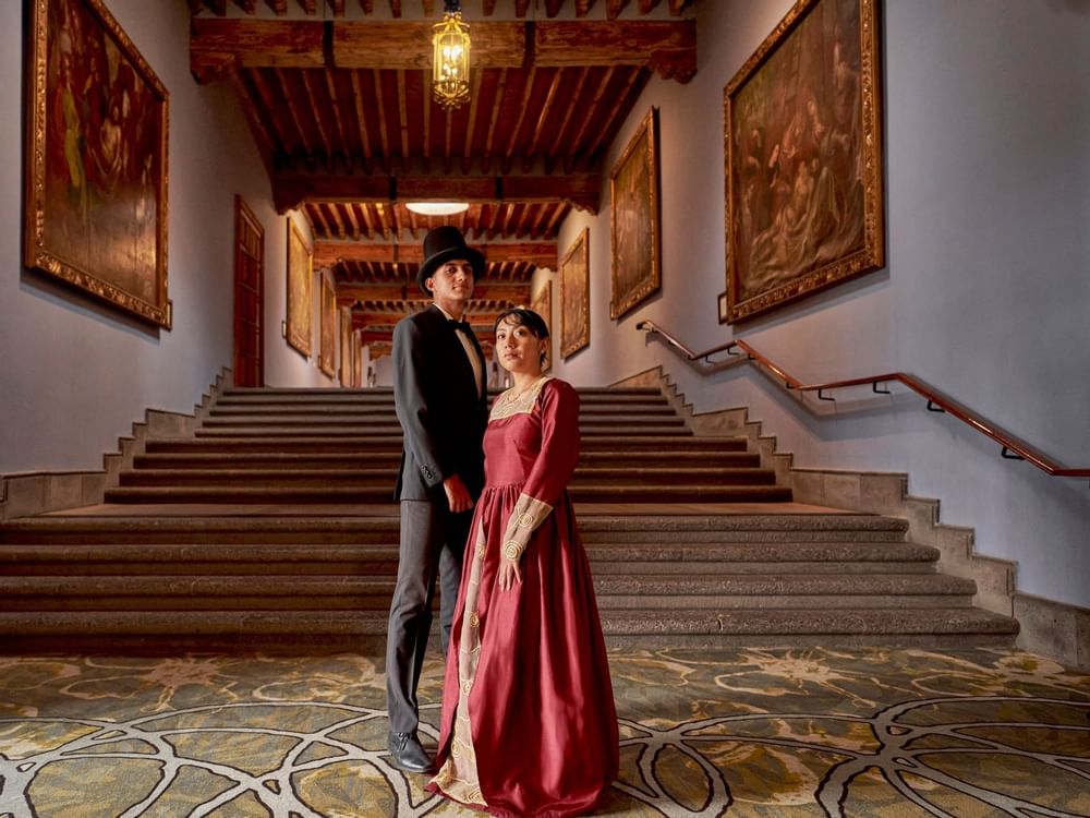 A couple dressed as ancient characters at FA Hotels & Resorts