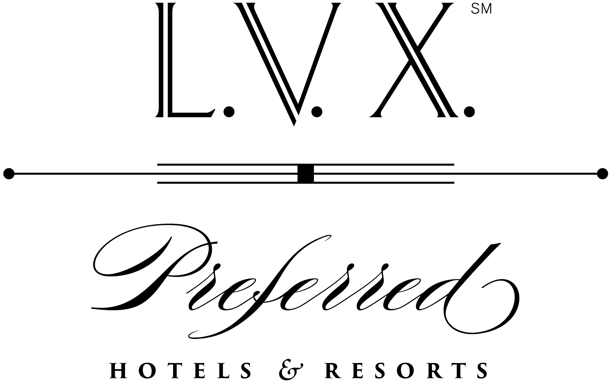 Official logo of L.V.X Preferred Hotels & Resorts used at Fullerton Ocean Park Hotel Hong Kong